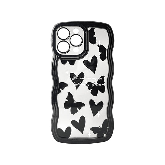 Black Hearts iPhone Case with Lanyard